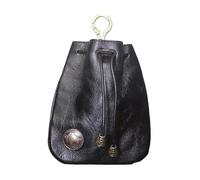 Leather Drawstring Coin Purse, Coin Organizer, 3,54 × 0,78 × 4,52 pollici