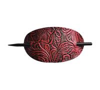 Leather Hair Barrette Set - Leather Hair Barrette with Stick