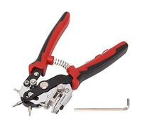 Leather Hole Punch | 6 Holes & 360° Rotation | V - Shaped Cutting Tool for Leather/Thin Iron | Adjustable Depth, Chrome Alloy Steel