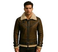 Leather Jacketz Bomber B3 da uomo in pelle di pecora | Giacca da pilota volante della seconda guerra mondiale stile aviatore marrone oliva cappotto in vera pelle, Giacca Marrone Oliva, X-Large