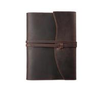 Leather Journal Notebook, Refillable Vintage Diary with Wrap Closure and Card Slot, A5/A6 Lined Notebook for Writing, Travel, Business(Coffee,A6)