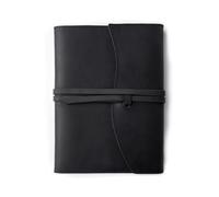 Leather Journal Notebook, Refillable Vintage Diary with Wrap Closure and Card Slot, A5/A6 Lined Notebook for Writing, Travel, Business(Nero,A5)