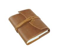 Leather Journal Notebook, Refillable Vintage Diary with Wrap Closure and Card Slot, A5/A6 Lined Notebook for Writing, Travel, Business(Marrone,A6)
