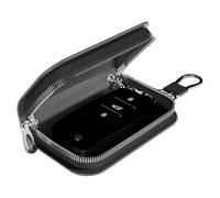 Leather Key Case Wallet - Car Smart Key Fob Organizer for Luxury | Leather with Zipper Pocket, Anti Theft Protection Keychain Holder, Remote Entry Fob Cover for Vehicle Access