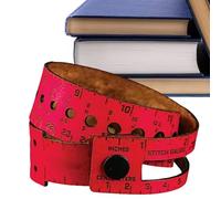 Leather Measuring Ruler - Sewing Wrist Gauge | Craft Size Tool with Inch Markings, Bracelet Style Wrap for Crocheting Knitting Embroidery Projects, Flexible Guide for Yarn Measurement