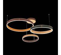 LEATHER MILAN Lampada a sospensione a triplo anello distanziato, led 148,2W 3000K, lumen 13338, L 80-60-40CM