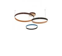 LEATHER MILAN Lampada a sospensione a triplo anello distanziato, led 148,2W 3000K, lumen 15504, L 80-60-40CM