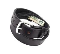 Leather Money Belt, Hidden Cash Storage Accessory, Secret Zipper Pouch Security Belt, Travel Diversion Safe Holder for Valuables, Jewelry, Keys, Memory Cards, Receipts, Passport