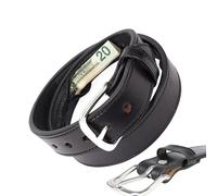 Leather Money Belt, Travel Security Accessory with Hidden Zipper Pocket, 45.28x1.5 inches, Secure Storage Safe Cash, for Dad, Husband, Grandfather, Son, Boyfriend