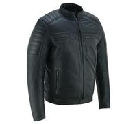 Leather Motorcycle Biker Fashion Jacket (L)