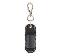 Leather Pen Holder - Portable Anti-Lost Storage Case for Pens and Keys | Pu Leather Keychain Organizer with Separate Closure, Compact Desk Accessory for Home School, 7.3x2.8cm Black Brown Dark Coffee