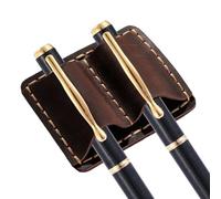 Leather Pen Holder, Portable Pen Clip, Wear Resistant Loop Design, Notebook Pencil Holder Clip for Office School Classroom Conference Pharmacy Laboratory Outdoor Travel, Secure Grip, Compact Carry