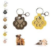 Leather Pet Memorial Keychain, Cute Paw Shaped Pet Memorial Keepsake Keychain for Bag Purse Paw Charm Key Holder (2Pcs / b)