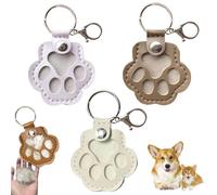 Leather Pet Memorial Keychain - Keep Their Memory Close, Always, Handmade Key Holder for Collecting Cat and Dog Hair (C-3)
