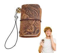 Leather Pocket Notebook - 64 Numbered Pages, Pocket-Sized Journal | Leather Notebook for Writing, Note-Taking, Work, School, Travel, Women and Men, Office, Personal Diary, Planner, Portable Writing