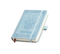 Leather Pocket Notebook Lined Journal A6 Hardcover Finger Aesthetic Bound Record Per scrivere e prendere appunti(Blue)