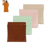 Leather Pouch - Personalized Snap Leather Storage Bag, Mini Portable Cosmetic Bag for Lipstick Glasses, Travel & Daily Use (E-4pcs)