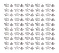 Leather Rivets Screws Set 50 Sets Zinc Alloy Five Pointed Star Rivet 4.5mm PH Screw Kit for Leathercraft Binding Belts Handbags Shoes Clothing Leather Bracelets Christmas Gifts (Silver)