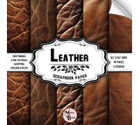 Leather Scrapbook Paper: Double Sided Sheets | Brown Leather for Mixed Media Art, Origami, Collage, and Various DIY Craft Projects | 8.5" x 8.5" (21.59 x 21.59 cm)