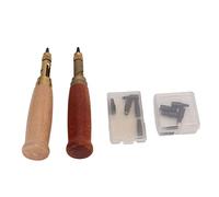 Leather Screw Hole Punch Set | 12 Interchangeable Punches for DIY Crafting | Hardening Heat Treated Brass Tool with Low Noise Design/Wooden Handle