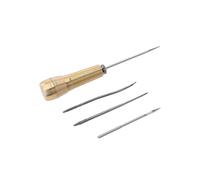 Leather Sewing Needle Awl Hand Stitch Copper Handle for Handmade Leather Sewing Tools Shoe And Leather Repair