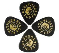 Leather Tones - Plettro di pelle, colore nero, 4 pezzi