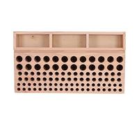 Leather Tool Holder with 3 Grids and 98 Holes, Wooden Leather Craft Tool Holder, Beech Leatherworking Tool Storage Stand for Stamps Chisels Brushes, Multipurpose Organizer for Leat