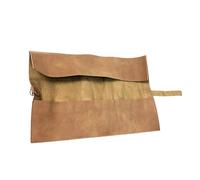 Leather Tool Roll - PU Leather 15.35 Inch, Portable Roll Up Pouch, Tool Organizer Bag | Electrician Kit Case, Carpenter Storage Wrap, Plumber Retro Hand Tools Holder