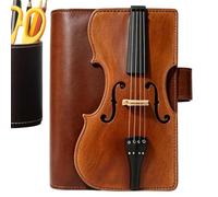 Leather Travel Journal Violin Design Refillable Planner