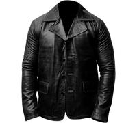 Leather Verse Arthur Morgan Giacca | Redemption II Blazer Style Marrone Gaming Coat Giacca Halloween, Nero - Cappotto in pelle, 3XL
