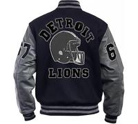 Leather Verse Giacca bomber da uomo Venom Detroit Beverly Hillscop in lana nera e grigia Tom Hardy Baseball Varsity Jacket, Nero & Grigio - Stile 2, 4XL