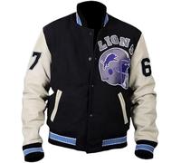 Leather Verse Giacca bomber da uomo Venom Detroit Beverly Hillscop in lana nera e grigia Tom Hardy Baseball Varsity Jacket, Nero e Wihite, XXL