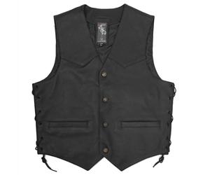 Leather Vest Waist Coat Chopper Custom Bikers Motorcycle Motorbike Sonicmoto 4XL