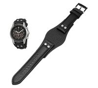 Leather Watchband 22mm Men Tray Strap Rivet Style