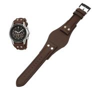 Leather Watchband 22mm Men Tray Strap Rivet Style