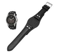 Leather Watchband 22mm Men Tray Strap Rivet Style