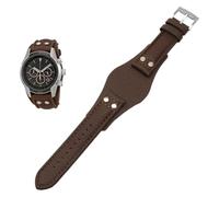Leather Watchband 22mm Men Tray Strap Rivet Style