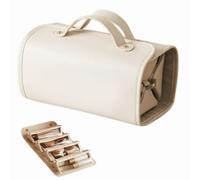 Leather Waterproof Cosmetic Bag Detachable 4 In 1, Portable Travel Toiletry Bag- Clear Multi Compartment, Hangable, Large Capacity, 4 in 1 Roll Up Compact Waterproof Foldable Makeup Bag (02)
