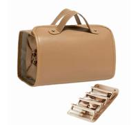 Leather Waterproof Cosmetic Bag Detachable 4 In 1, Portable Travel Toiletry Bag- Clear Multi Compartment, Hangable, Large Capacity, 4 in 1 Roll Up Compact Waterproof Foldable Makeup Bag (01)