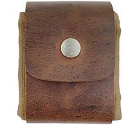 Leather Waxed Canvas Pouch, Multi-Purpose Foraging Bag, Drawstring waterproof beach bag (Collapsible) for Hiking Beachcombing, Seashells,Treasures, Garden fruit picking (Brown)