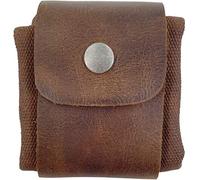 Leather Waxed Canvas Pouch, Multi-Purpose Foraging Bag, Drawstring waterproof beach bag (Collapsible)for Hiking Beachcombing, Seashells,Treasures, Garden fruit picking (Coffee)