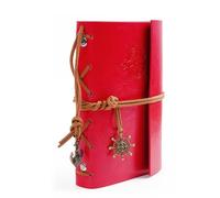 Leather Writing Journal Notebook, 5inch Nautical Theme Antique Brass Pendants & Compass Embossing, Blank Pages for Sketching, Writing, Travel