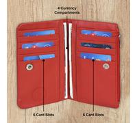 Leatherboss Slim Compatto Frizione Pelle Portafoglio per Donna, Mamma Speciale