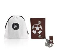 Leatherboss Vera Pelle Uomo Calcio Catena Biker Portafogli a 3, Brown