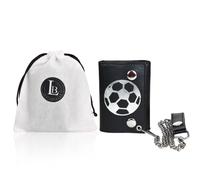 Leatherboss Vera Pelle Uomo Calcio Catena Biker Portafogli a 3, Nera