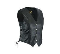 Leatherick Signore Intrecciato in Pelle Stile Biker Gilet (3XL) (18)