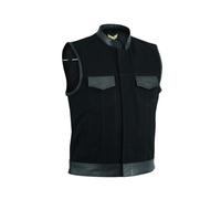 Leatherick SOA Gilet da uomo in pelle e denim stile motociclista moda casual (M)