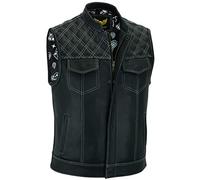 Leatherick Soa Pre White Diamond Waistcoat Gilet Uomo (66, Nero)