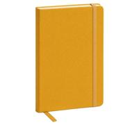 Leatherpress Taccuino classico in pelle, copertina rigida, giallo burro, tascabile (9,7 x 14,5 cm), 240 pagine a righe, collezione Inspire