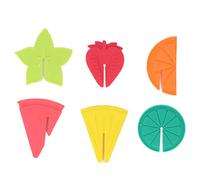 Leatikall Etichette Tazza 6PCS, Etichette Riutilizzabili Modello Frutta Dei Marcatori Della Bevanda Del Silicone per Il Partito Del Bar